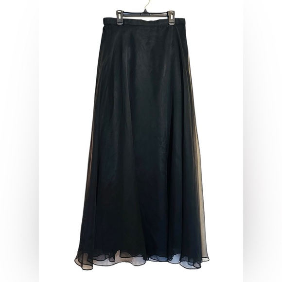 After Dark Skirt Women Sz 12 Black Maxi Chiffon Overlay 90s Goth Witch Vintage - Picture 6 of 6